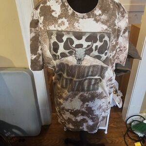 Bella Canvas Tie-Dye T-Shirt in Brown and White